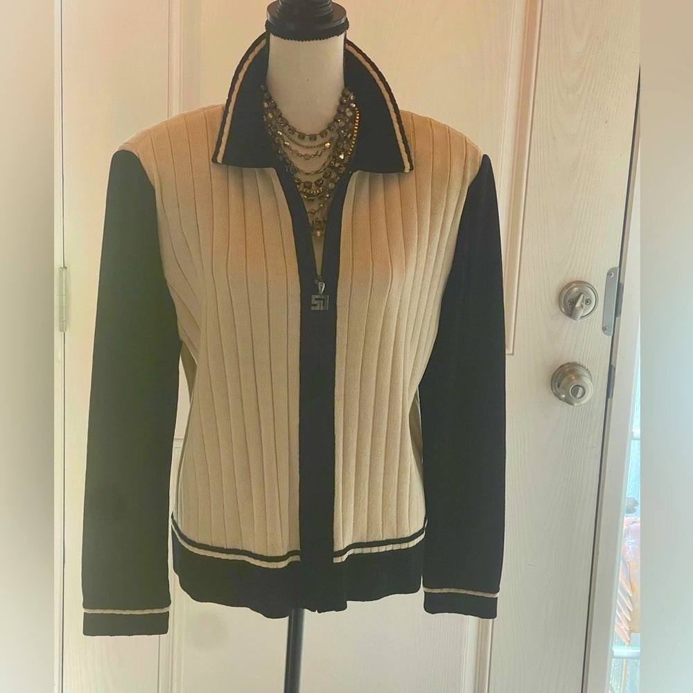 Elegant Black and Cream Women's Jacket